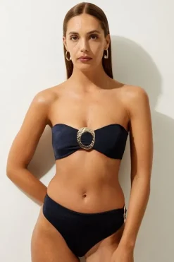 Slinky Bandeau Trim Detail Bikini Top