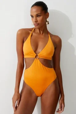 Slinky Cut Out Ring Detail Swimsuit