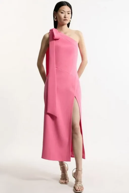 Soft Tailored Asymmetric Maxi Dress