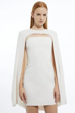 Soft Tailored Caped Mini Dress