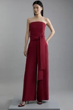 Soft Tailored Color Block Tailored Bandeau Jumpsuit
