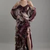 Strappy Metallic Thread Ruffle Midaxi Dress