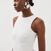 Stretch Cotton Racer Tank Top