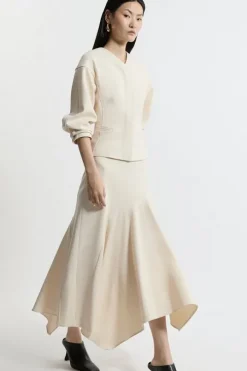 Structured Crepe Tailored Skirt Set