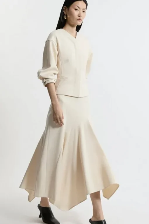 Structured Crepe Tailored Skirt Set