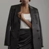Structured Viscose Satin Tailored Ruched Mini Skirt