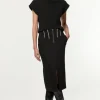 Tailored Contrast Tipped Stitch Detail Midi Skirt