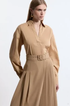 Tailored Cotton Open Neck Shirt