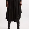 Tailored Crepe Georgette Mix Pleated Buckle Detail Skirt