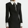 Tailored Crepe Mini Shirt Dress