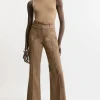 Tailored Denim Pocket Straight Leg Pants