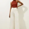 Tailored Denim Wide Leg Pants