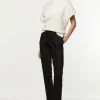 Tailored Pintuck Straight Leg Pants