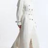 Tailored Pleated Back Trench Coat