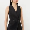 Tailored Premium Twill Double Breasted Waistcoat & Skirt Set