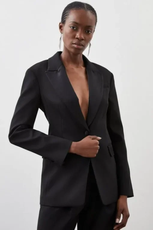 Tailored Premium Twill Single Breasted Contrast Detail Blazer & Waistcoat Set