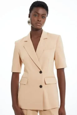Tailored Short Sleeve Blazer Jacket