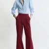 Tailored Stretch Pu Tipped Straight Leg Pants
