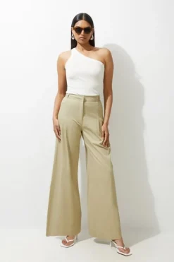Tailored Techno Wide Leg Pants