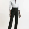 Tailored Turn Up Hem Slim Leg Pants