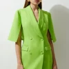 Tailored Tuxedo Cape Sleeve Mini Blazer Dress