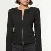 Tailored Viscose Zip Through Multi Stitch Jacket