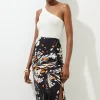 Tall Butterfly Printed Viscose Crepe Woven Maxi Skirt