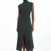 Tall Cashmere Blend Sleeveless Turtleneck Midaxi Knit Dress