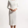 Tall Compact Stretch Fitted Tailored Maxi Dress