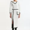 Tall Compact Stretch Tipped Velvet Contrast Tailored Pencil Skirt