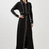Tall Contrast Twill Woven Midaxi Dress