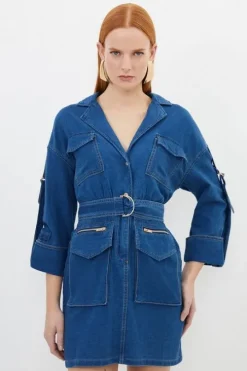 Tall Denim Woven Shirt Mini Dress