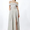 Tall Jacquard Woven Off The Shoulder Maxi Dress