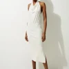 Tall Jersey Knit Mix Halter Neck Midi Dress