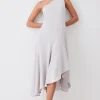 Tall One Shoulder Soft Tailored High Low Midi Dress