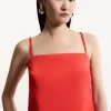 Tall Scuba Scallop Hem Woven Cropped Camisole