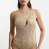 Tall Sequin Cut Out Swimsuit