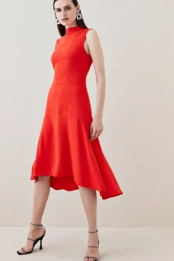 Tall Soft Tailored High Low Midi Dress