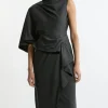 Tall Tailored Draped Asymmetric Maxi Dress