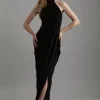 Tall Tailored Velvet Halter Neck Maxi Dress