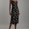 Tall Velvet Cutwork Lace Detail Strappy Midi Dress