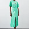Tall Viscose Satin Batwing Midi Dress