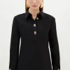 Techno Cotton Woven Shirt With Gold Clasp