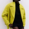 Textured Wool Blend Short Pea Coat