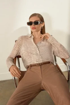 The Founder Animal Print Viscose Georgette Woven Shirt