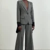 The Founder Herringbone Tailored Wide Leg Pants