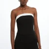 The Founder Petite Compact Stretch Viscose Contrast Detail Co-ord