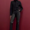The Founder Petite Leather Slim Leg Pants