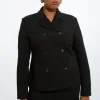 The Founder Plus Size Compact Stretch Double Breasted Blazer