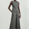 The Founder Tall Herringbone Straight Leg Cropped Pants